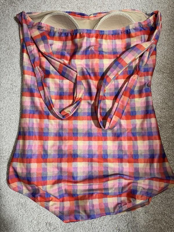 Women’s One Piece Cute Madras Style Bathing Suit Sz 16W