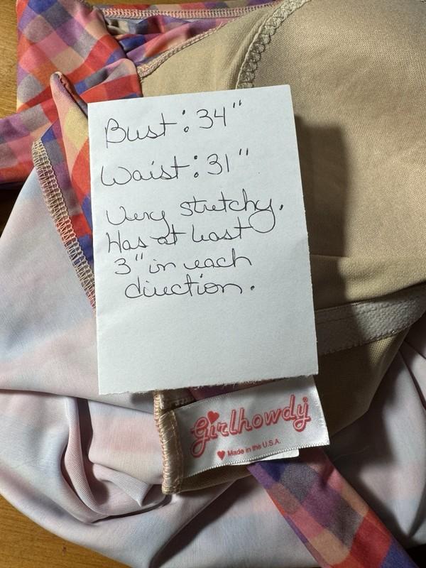 Women’s One Piece Cute Madras Style Bathing Suit Sz 16W