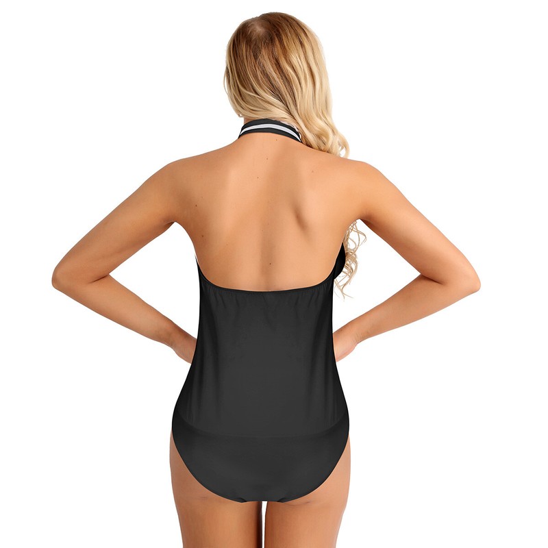 Women's One-piece Tuxedo Shirt Bodysuit Tie Top Cosplay Waitress Costume Uniform