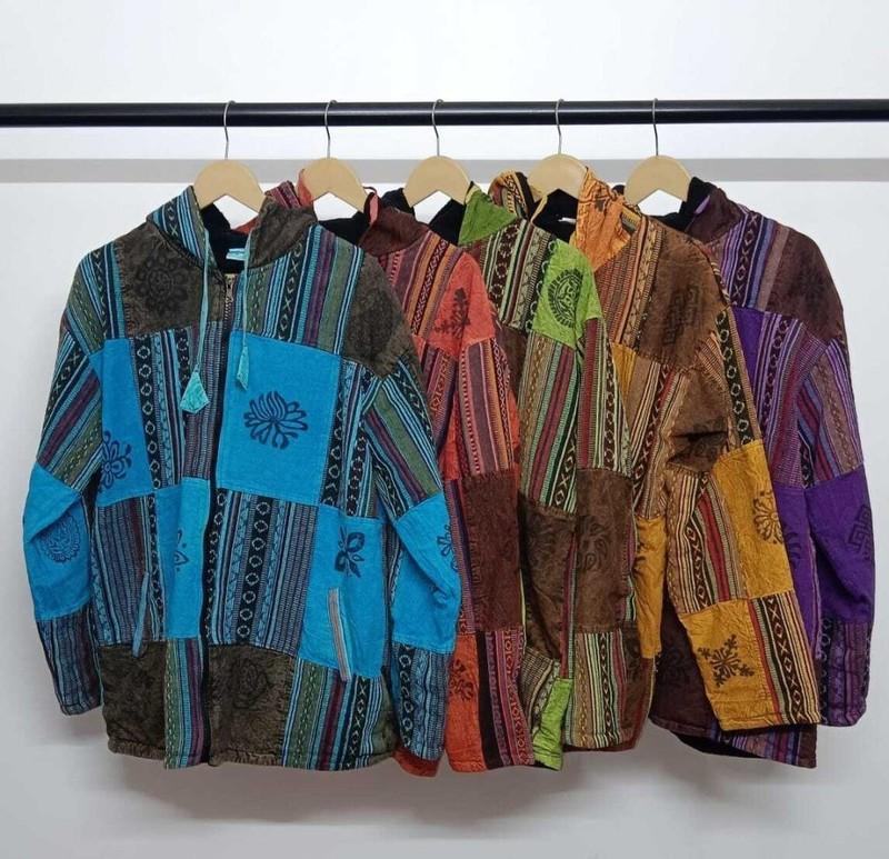 Women's Oversized NEPALI PATCHWORK Hoodie Zipper Winter Jacket Wholesale Mix Lot