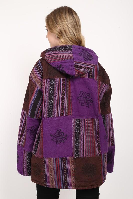 Women's Oversized NEPALI PATCHWORK Hoodie Zipper Winter Jacket Wholesale Mix Lot