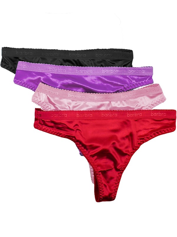 Women's Panties Sexy Satin Thong Underwear Small To Plus Size Multi-Pack