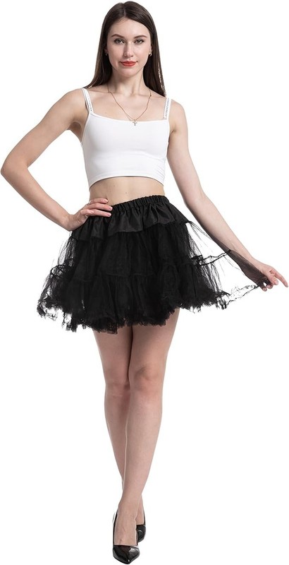 Women's Petticoat Skirt Tutu Poofy Skirts Tulle Tutu Skirts Elastic Underskirt