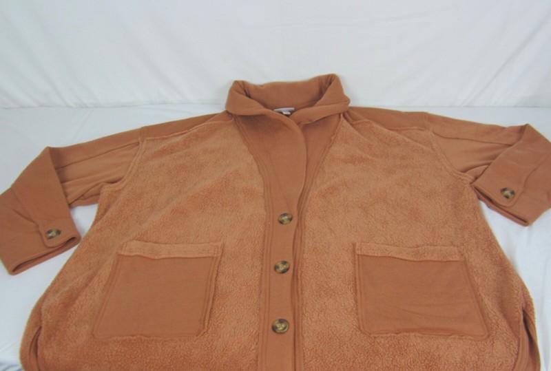 Women's Plus Size Fleece Shawl Collar Jacket - Knox Rose Roasted Brown 3X