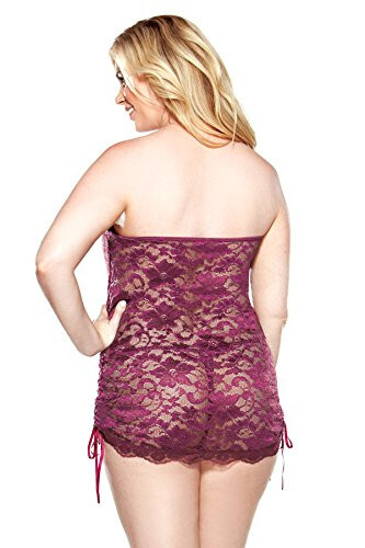 Women's Plus Size Lace Strapless Dress And Matching G-String 3X/4X