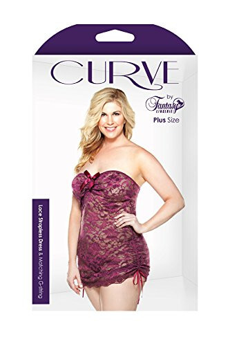 Women's Plus Size Lace Strapless Dress And Matching G-String 3X/4X
