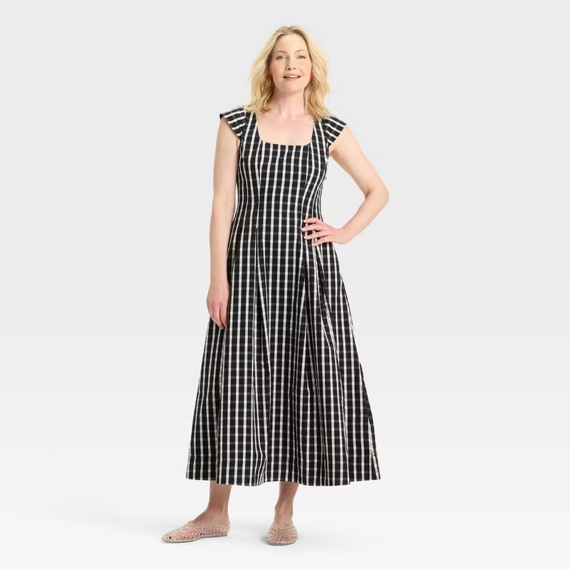 Women's Poplin Midi Dress - A New Day