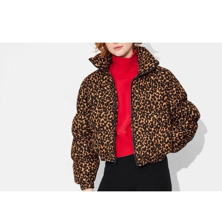 Women's Puffer Jacket - Wild Fable Leopard Print Water Resistant XXS