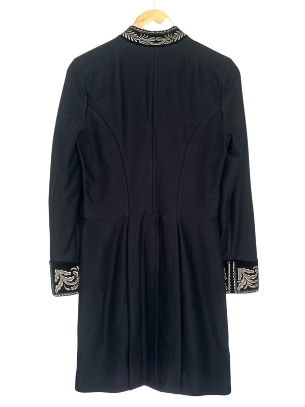 Women’s Ralph Lauren Coat Military Officer Jacket Long Cotton Black U.K. 8 Small