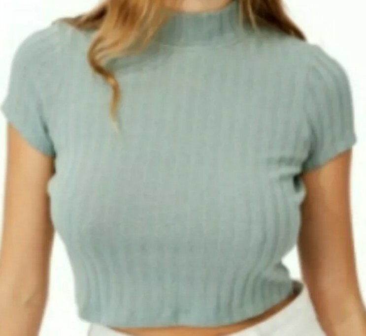 Women's Renee Mock Neck Short Sleeve Color-Black Size-Small ( Cotton On ) NWT