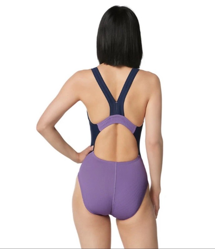Women's Rib Quantum Fusion Splice One Piece Purple - Size 10 NWT