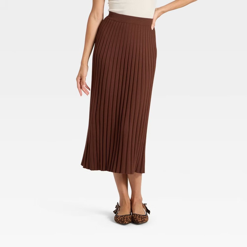 Women's Ribbed Mini Sweater Skirt - A New Day