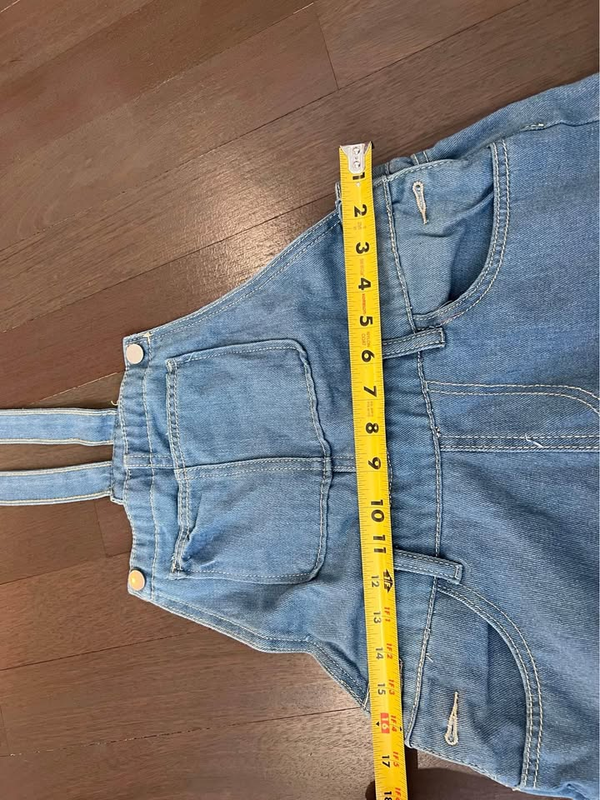 Women's Ripped Denim Overall. Size M