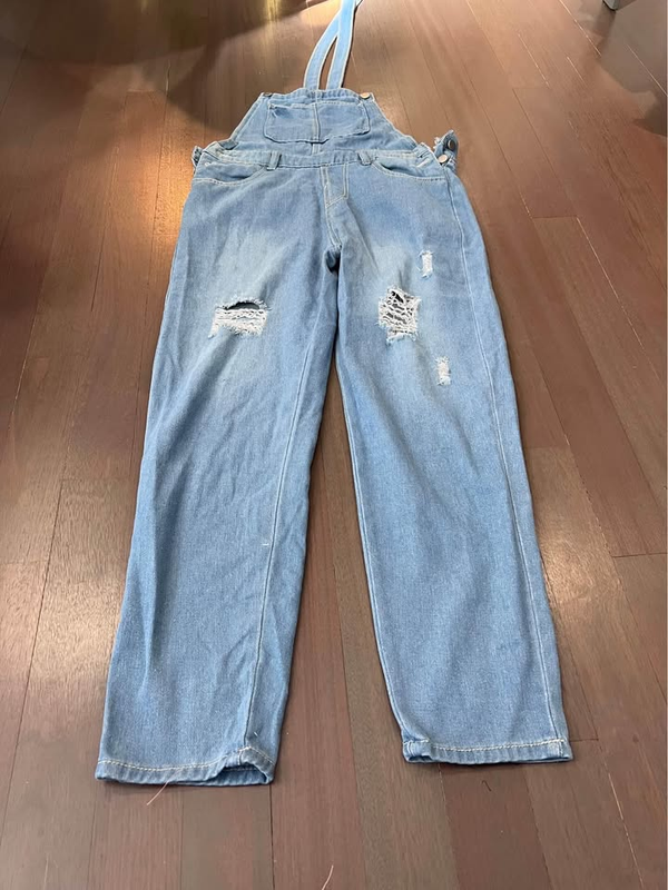 Women's ripped denim overall. Size M