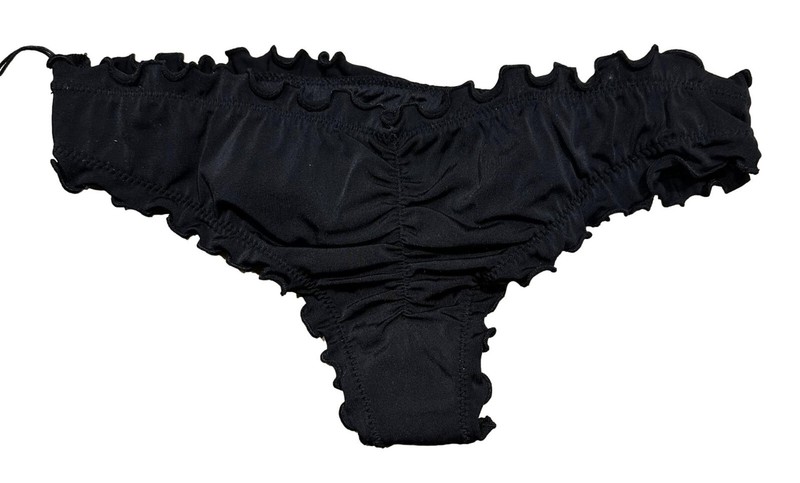Women's Ruffle Extra Cheeky Bikini Bottom - Shade & Shore Black XS