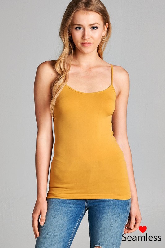 Women's Seamless Cami No Lines Sleek & Soft Stretchy Layering Tank Top 8355