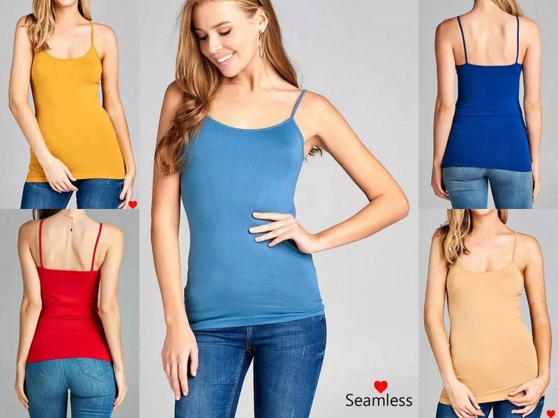 Women's Seamless Cami No Lines Sleek & Soft Stretchy Layering Tank Top 8355
