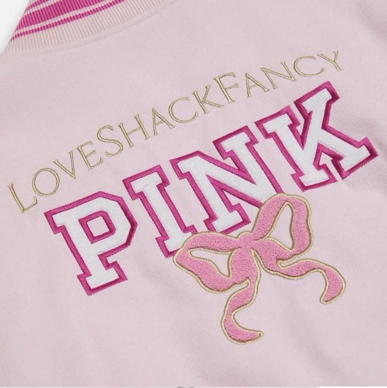 Women's Secret PINK X Love Shack Fancy Varsity Jacket For Ladies Girls