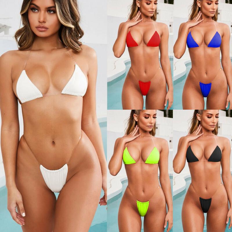 Women's Sexy G-String Beach Set Bra Thong Lingerie Bikini Underwear Swimwear Set