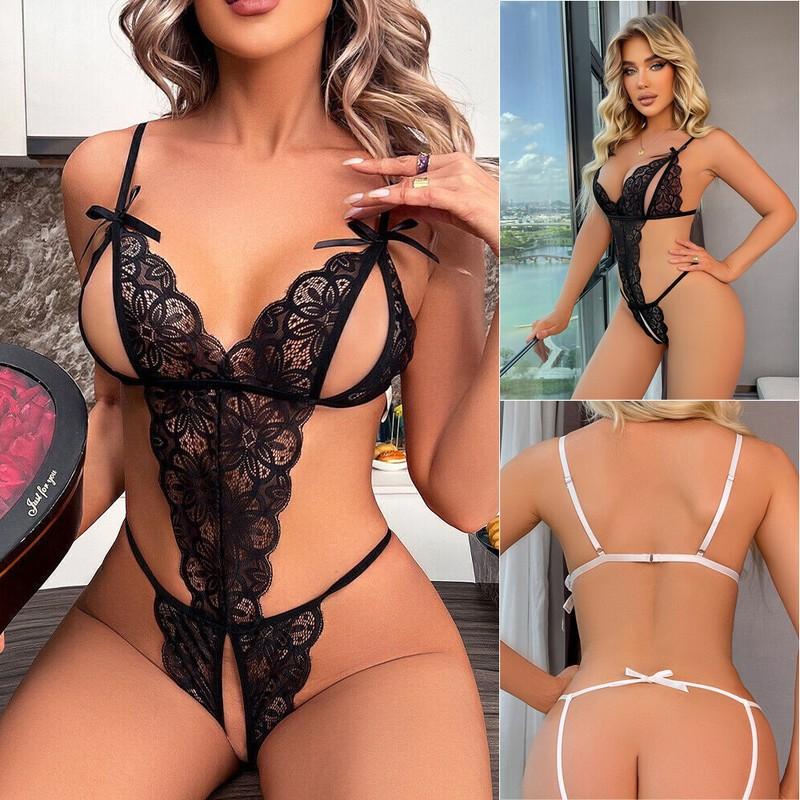 Women's Sexy-Lingerie Babydoll Nightwear Lace Dress G-string Underwear Sleepwear