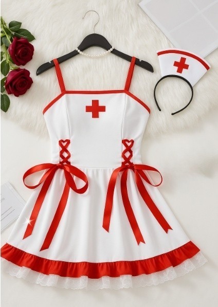 Women's Sexy Lingerie Costume Role-play Halloween Nurse Uniform Set