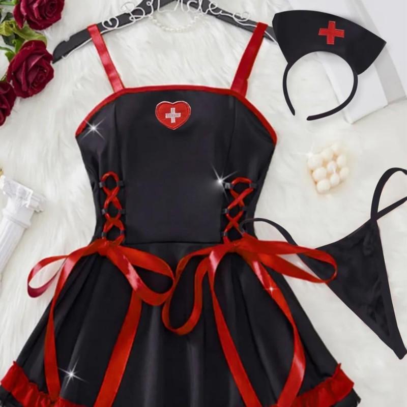 women's sexy lingerie costume role-play Halloween nurse uniform set