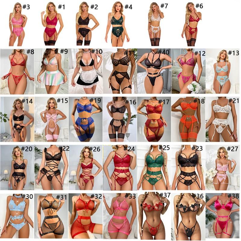 Women's Sexy Lingerie Lace Babydoll Bra Thong Set Sleepwear Underwear Nightwear
