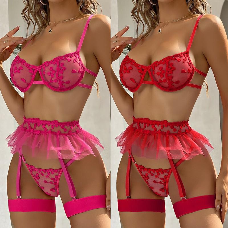 Women's Sexy Lingerie Lace Babydoll Bra Thong Set Sleepwear Underwear Nightwear