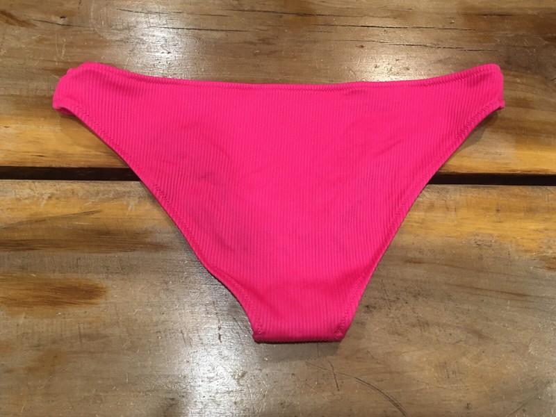Women's Shade & Shore Sun Coast Cheeky Ribbed Bikini Bottom Size Medium Pink