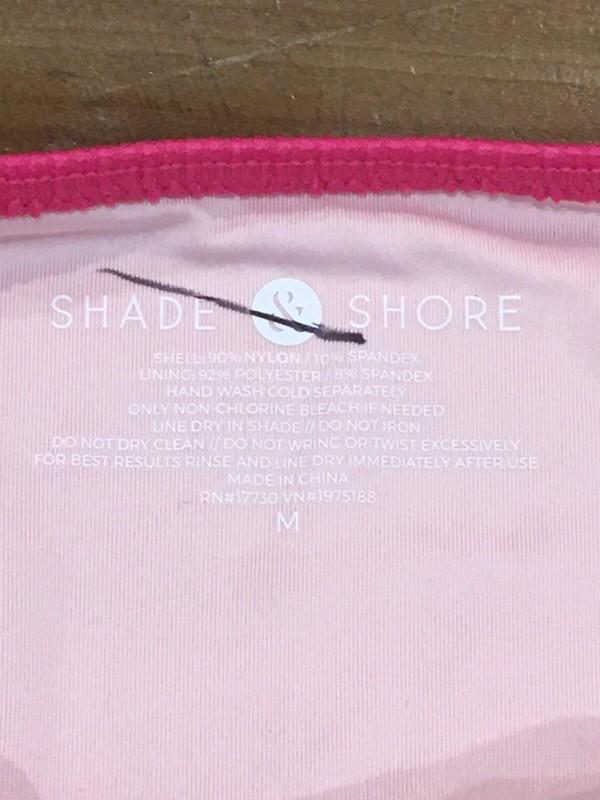 Women's Shade & Shore Sun Coast Cheeky Ribbed Bikini Bottom Size Medium Pink