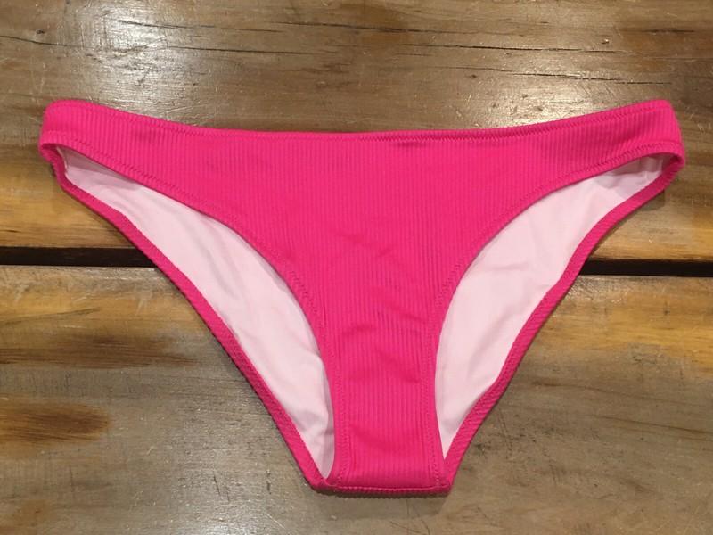 Women's Shade & Shore Sun Coast Cheeky Ribbed Bikini Bottom Size Medium Pink