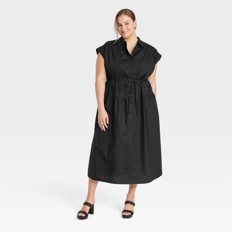 Women's Short Sleeve Midi Dress - A New Day