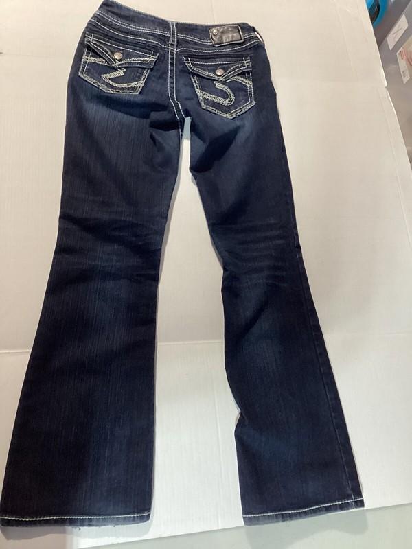Women’s Silver Jeans Co. Suki Flap Bootcut Jeans Heavy Stitching Size 28x32