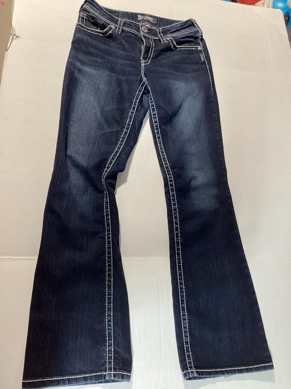 Women’s Silver Jeans Co. Suki Flap Bootcut Jeans Heavy Stitching Size 28x32
