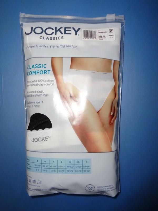 WOMEN'S SIZE 7 JOCKEY CLASSIC FRENCH HI-CUT BLACK 3-PACK UNDERWEAR 100% COTTON