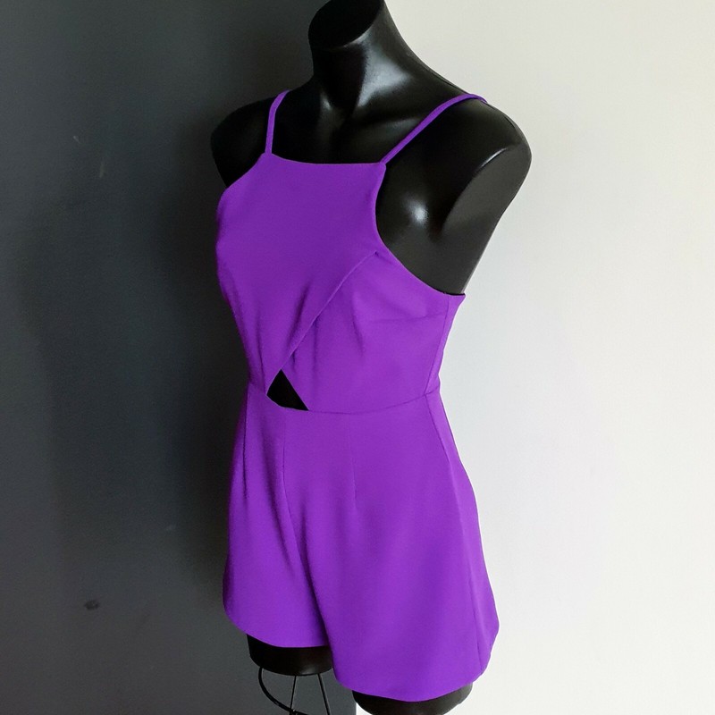 Women's Size 8 'BEC & BRIDGE' Gorgeous Purple Peek A Boo Playsuit - AS NEW