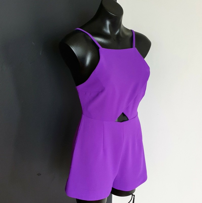 Women's Size 8 'BEC & BRIDGE' Gorgeous Purple Peek A Boo Playsuit - AS NEW