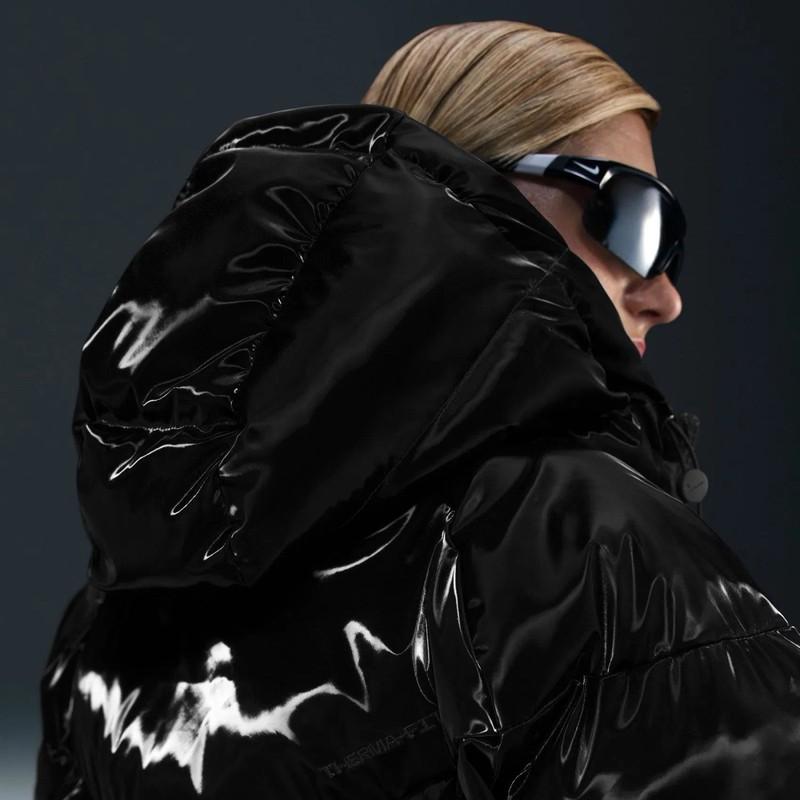 Women’s Size M Nike Windpuffer Therma-FIT Loose Hooded Shine Parka FV7827-010