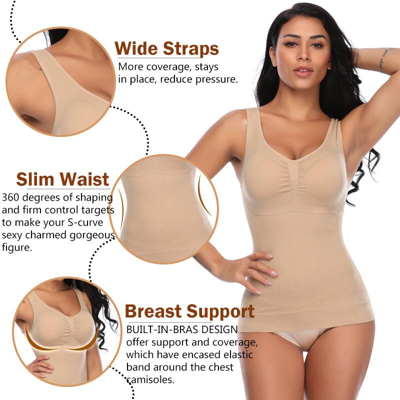 Women's Slim Body Shaper Tank Top Tummy Control Seamless Camisole Shapewear Vest