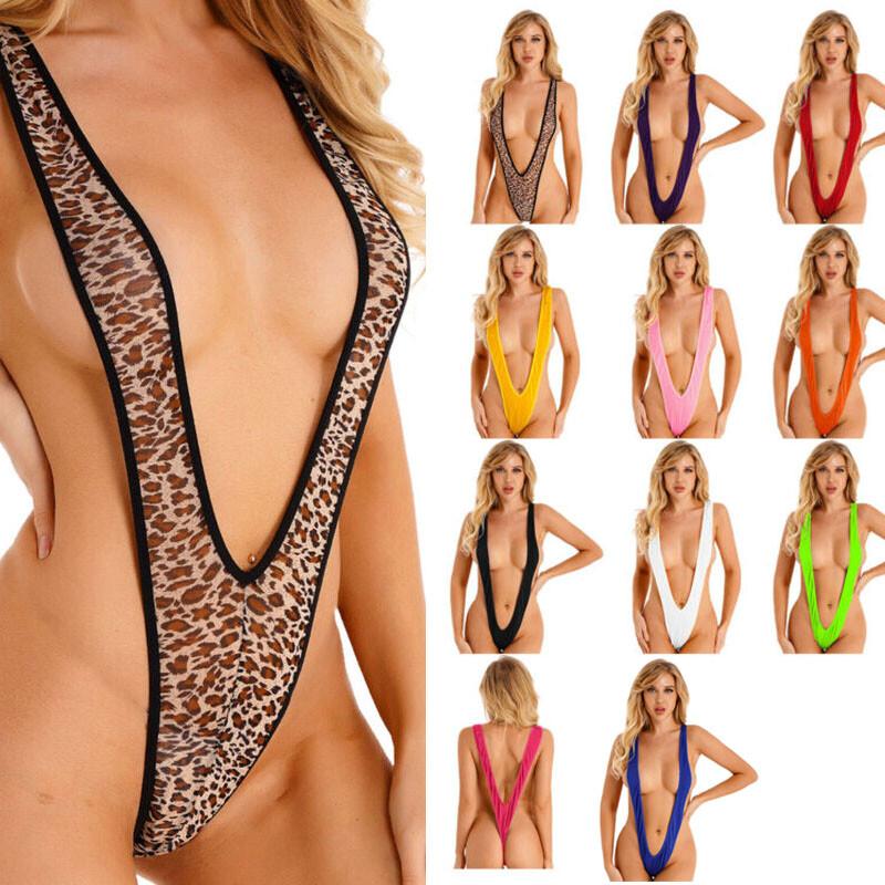 Women's Sling Shot Lingerie One-piece Bikini Thong Swimwear Monokini Swimsuit