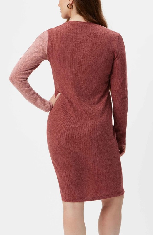 Women's Stowaway Colorblock Maternity Sweater Dress Earthtones Size XL New