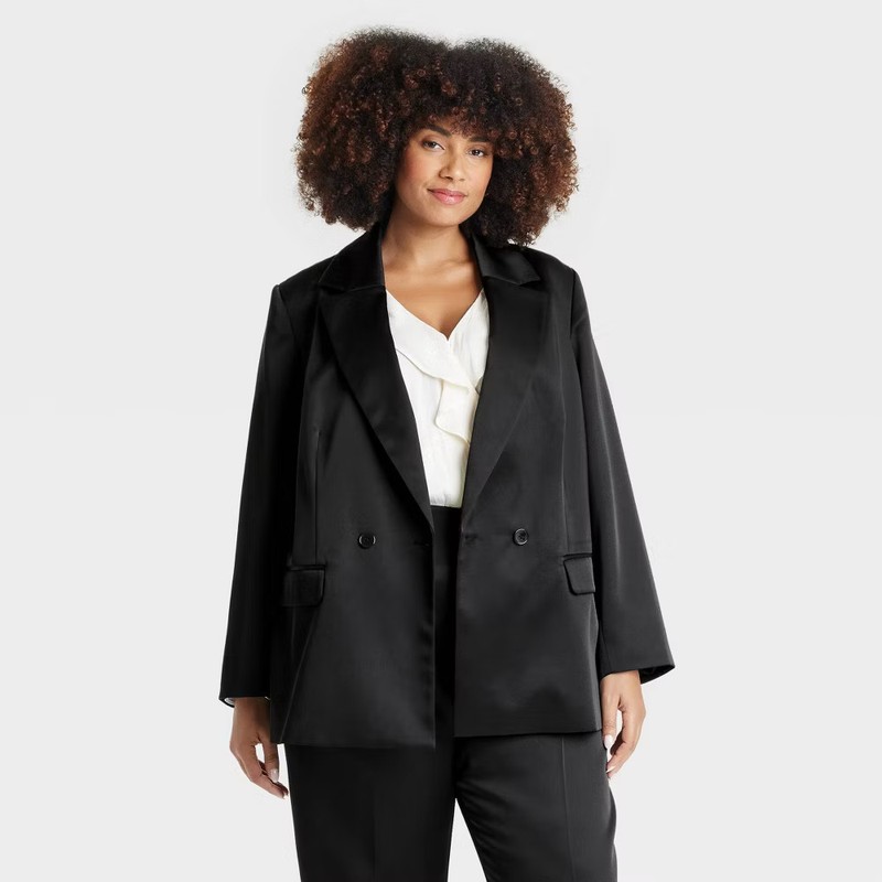 Women's Structured Satin Blazer - A New Day