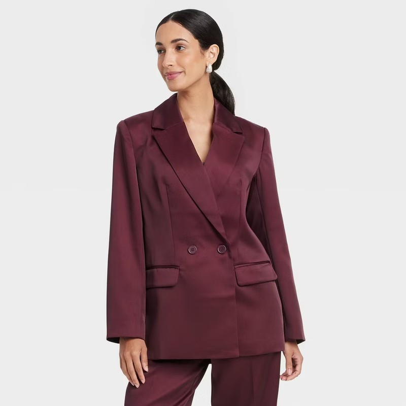 Women's Structured Satin Blazer - A New Day