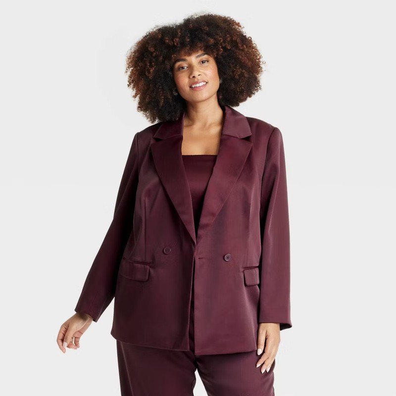 Women's Structured Satin Blazer - A New Day