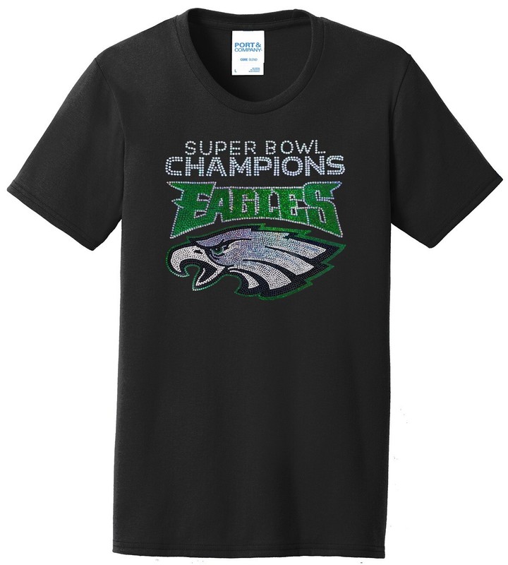Women's Super Bowl Champions Philadelphia Eagles Ladies Bling Shirt Champs Vneck