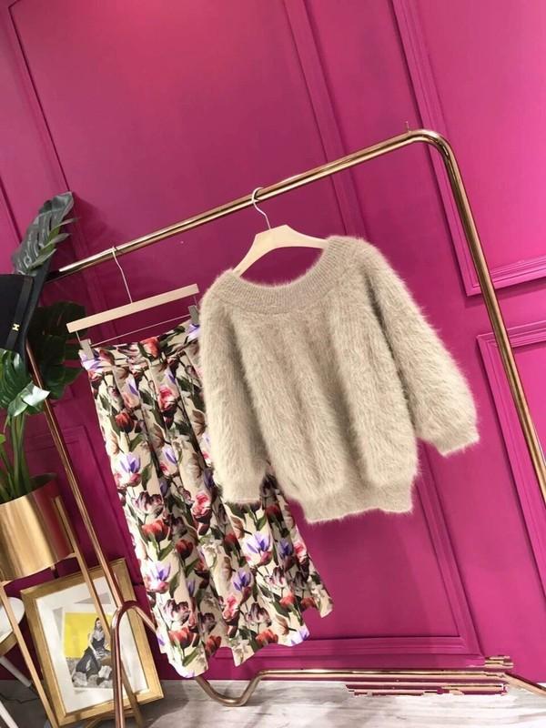 Women's Super Soft Long Angora Pullover Chunky Fluffy Jumper