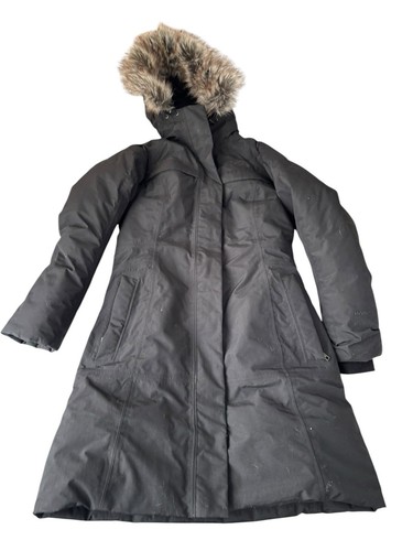 Women's THE NORTH FACE HYVENT ARCTIC PARKA DOWN FUR HOOD LONG BLACK Coat XS