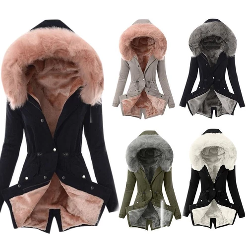 Women's Thick Warm Fur Hooded Long Coat Winter Jacket Parka Outwear Puffer Coat