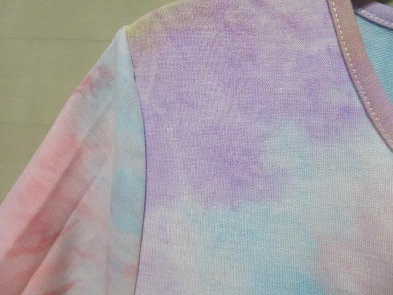 Women's Tie-Dye Short Sleeve Knee Length Pocket Tunic Dress - NWOT