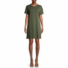 Women's Time And Tru Tee Shirt Knit Dress Relaxed Fit S-XL Green Short Sleeve